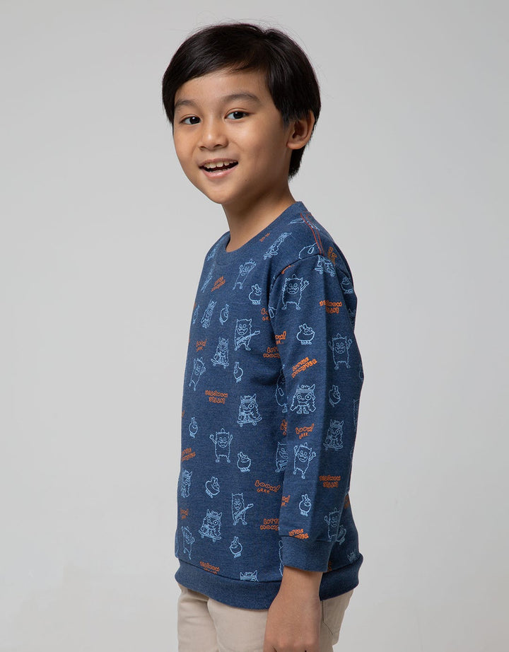 Little M Sweater Terry Fullprint Monster
