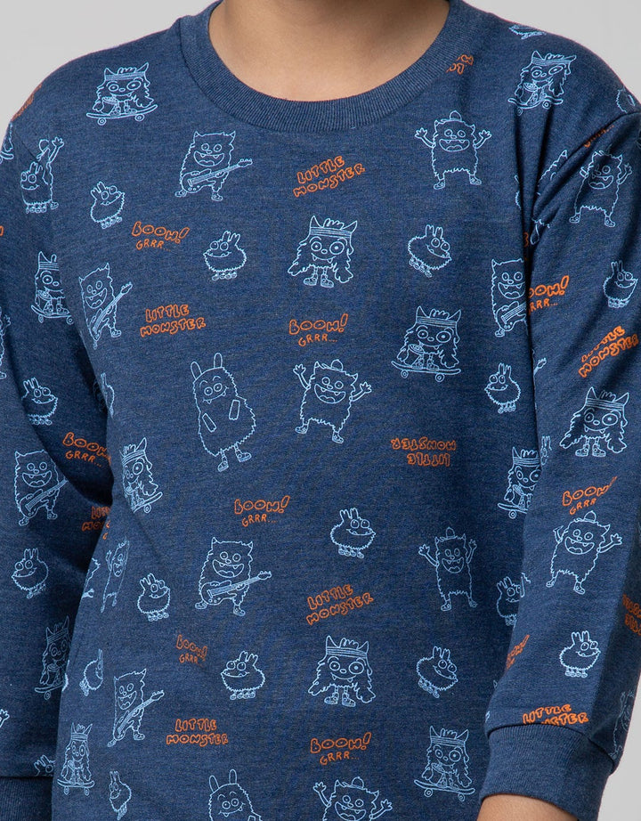 Little M Sweater Terry Fullprint Monster