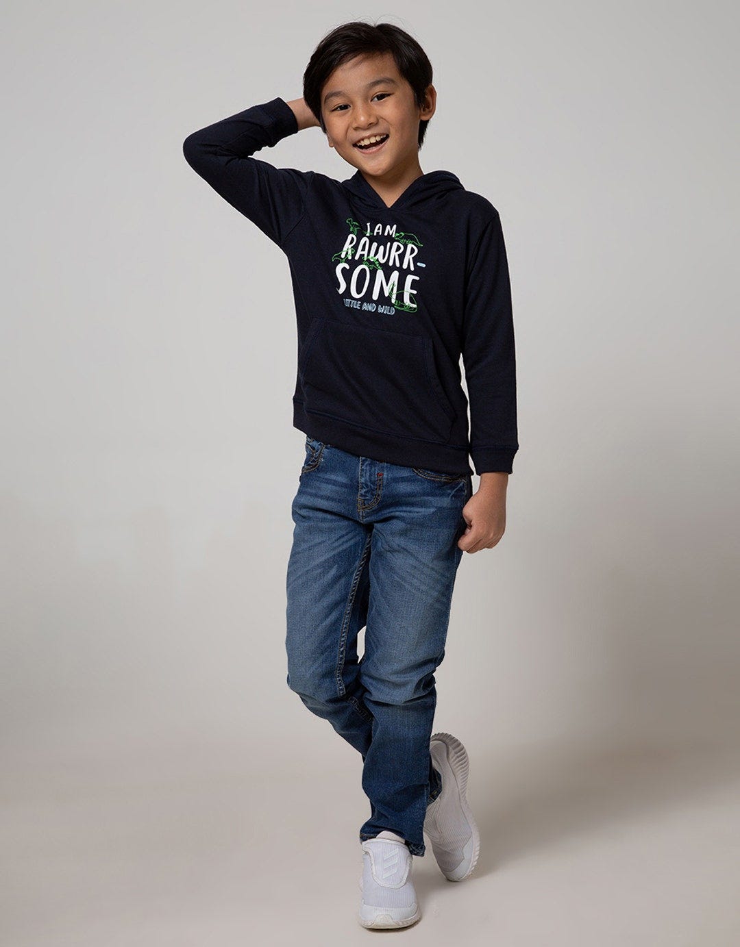 Little M Dino I'M Roarsome Hoodie Sweater