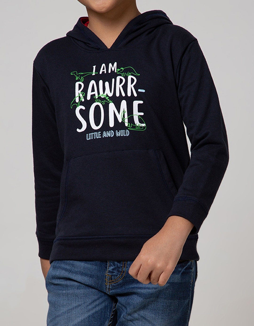 Little M Dino I'M Roarsome Hoodie Sweater