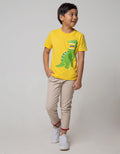 Little M Short Sleeve T-Shirt Dino Sablon Kantong