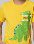 Little M Short Sleeve T-Shirt Dino Sablon Kantong