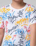 Little M Short Sleeve T-Shirt Fullprint Graffiti