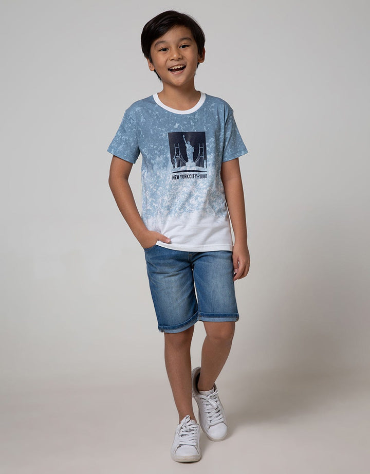 Little M Short Sleeve Tshirt Fullprint Tie Dyed