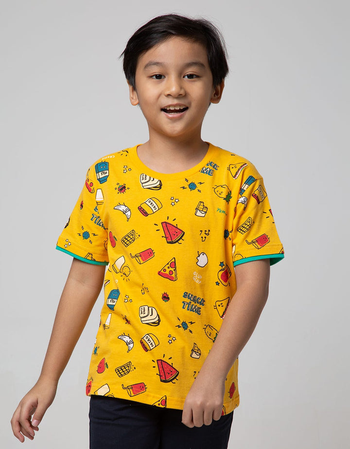 Little M Short Sleeve T-shirt Fullprint Food