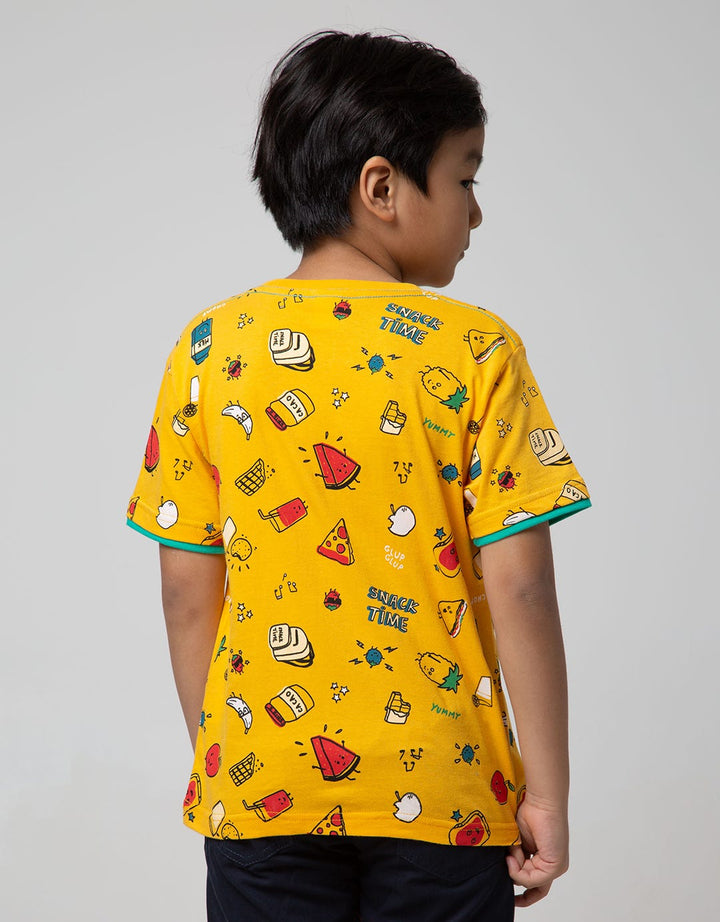 Little M Short Sleeve T-shirt Fullprint Food