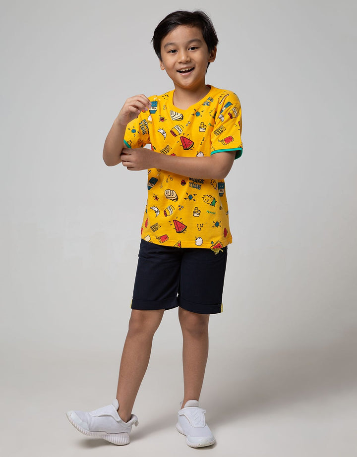 Little M Short Sleeve T-shirt Fullprint Food