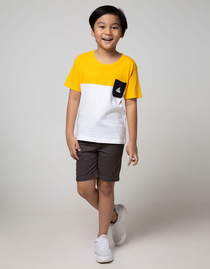 Little M Short Sleeve T-Shirt Cut N Sewn Ship Print Pockets