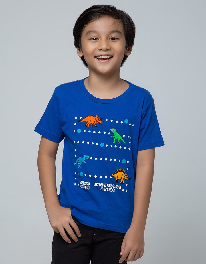 Little M Short Sleeve T-Shirt Dino Score Laken Embroidery