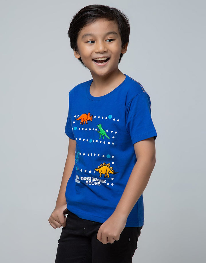 Little M Short Sleeve T-Shirt Dino Score Laken Embroidery