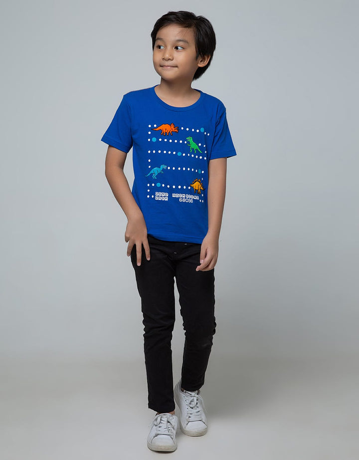 Little M Short Sleeve T-Shirt Dino Score Laken Embroidery