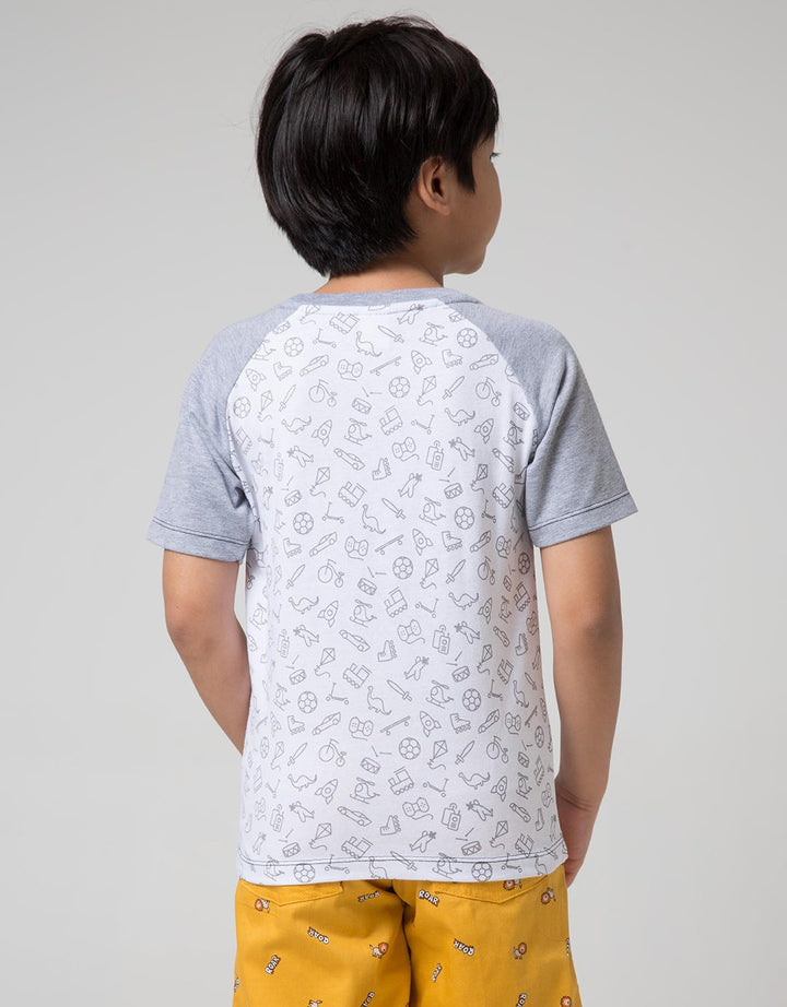 Little M Short Sleeve Raglan T-Shirt Fullprint Cubic Play Smart
