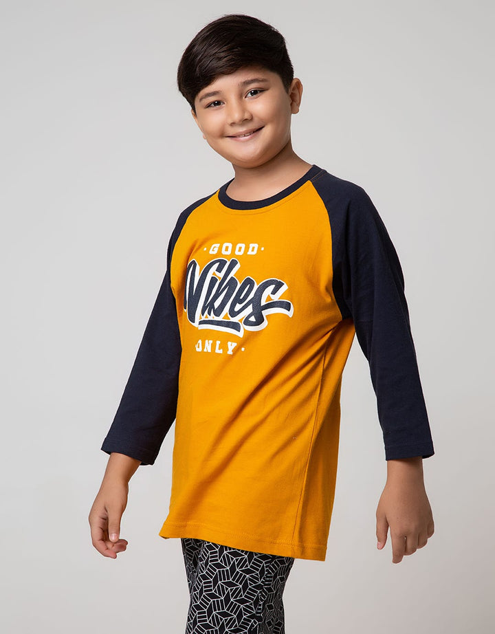 Nevada Kids Top Long Sleeve T-Shirt Raglan Good Vibes