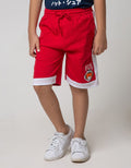 Little M Short Pants Knit Sj Cut N Sewn Embroidered Astro Tiger
