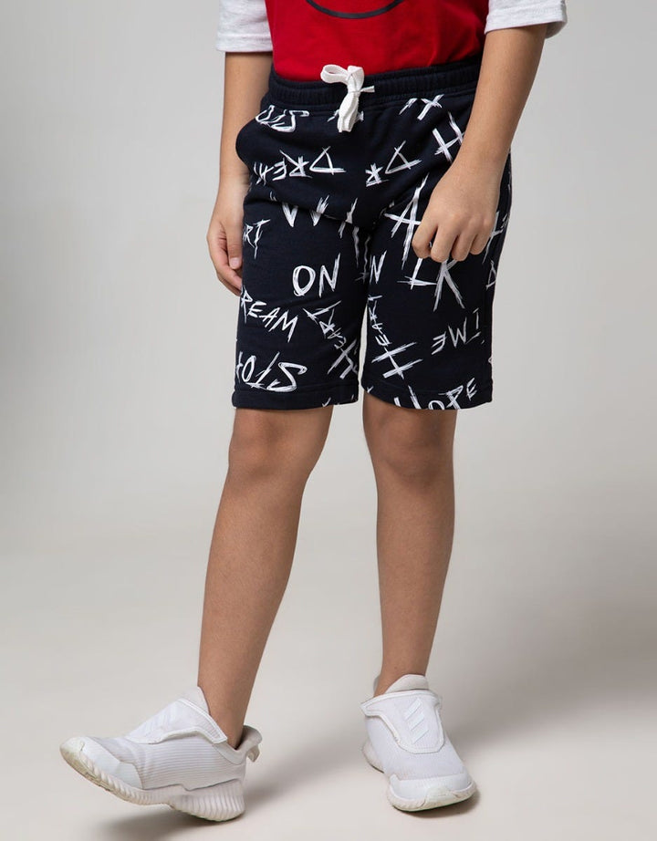 Little M Short Pants Knit Baby Terry Fullprint Graffiti