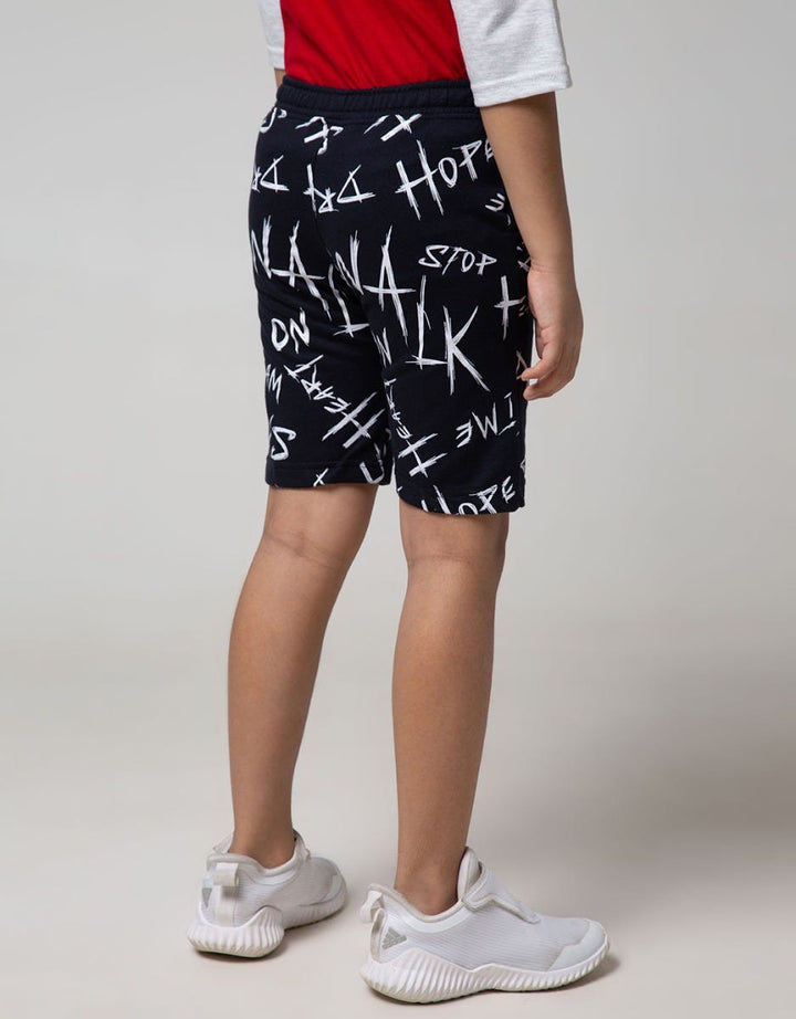 Little M Short Pants Knit Baby Terry Fullprint Graffiti