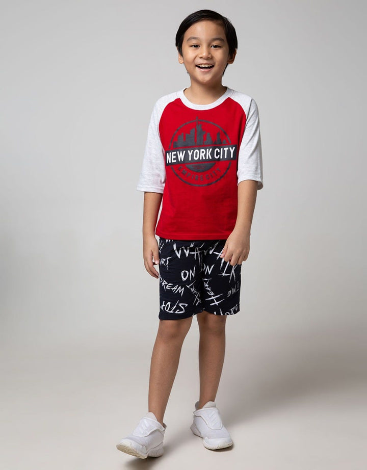 Little M Short Pants Knit Baby Terry Fullprint Graffiti