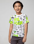 Little M Short Sleeve T-Shirt Fullprint Graffiti Dino Feel The Vibes