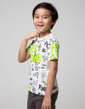 Little M Short Sleeve T-Shirt Fullprint Graffiti Dino Feel The Vibes