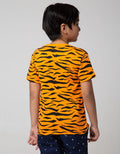 Little M Short Sleeve T-Shirt Fullprint Loreng Tiger Kantong
