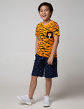 Little M Short Sleeve T-Shirt Fullprint Loreng Tiger Kantong