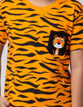 Little M Short Sleeve T-Shirt Fullprint Loreng Tiger Kantong