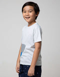 Little M Short Sleeve T-Shirt Shark Aplikasi Laken Bordir