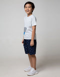 Little M Short Sleeve T-Shirt Shark Aplikasi Laken Bordir