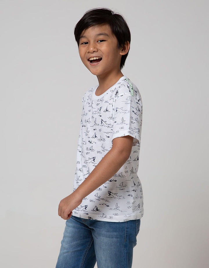 Little M Short Sleeve T-Shirt Fullprint Shark