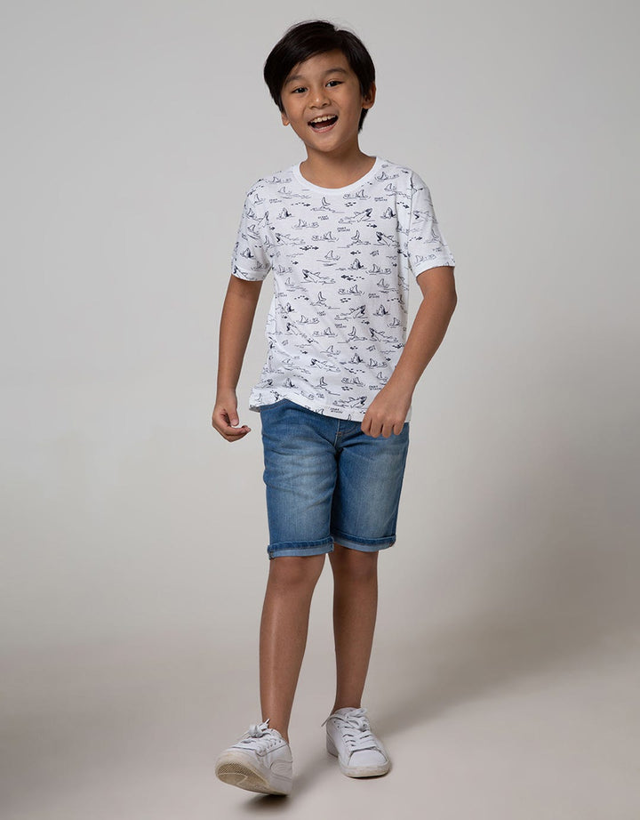 Little M Short Sleeve T-Shirt Fullprint Shark