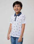 Little M Short Sleeve Polo Shirt Slub
