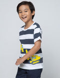 Little M Short Sleeve T-Shirt Stripe Truck Excavator