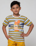 Little M Short Sleeve T-Shirt Stripe Dino Hide And Seek
