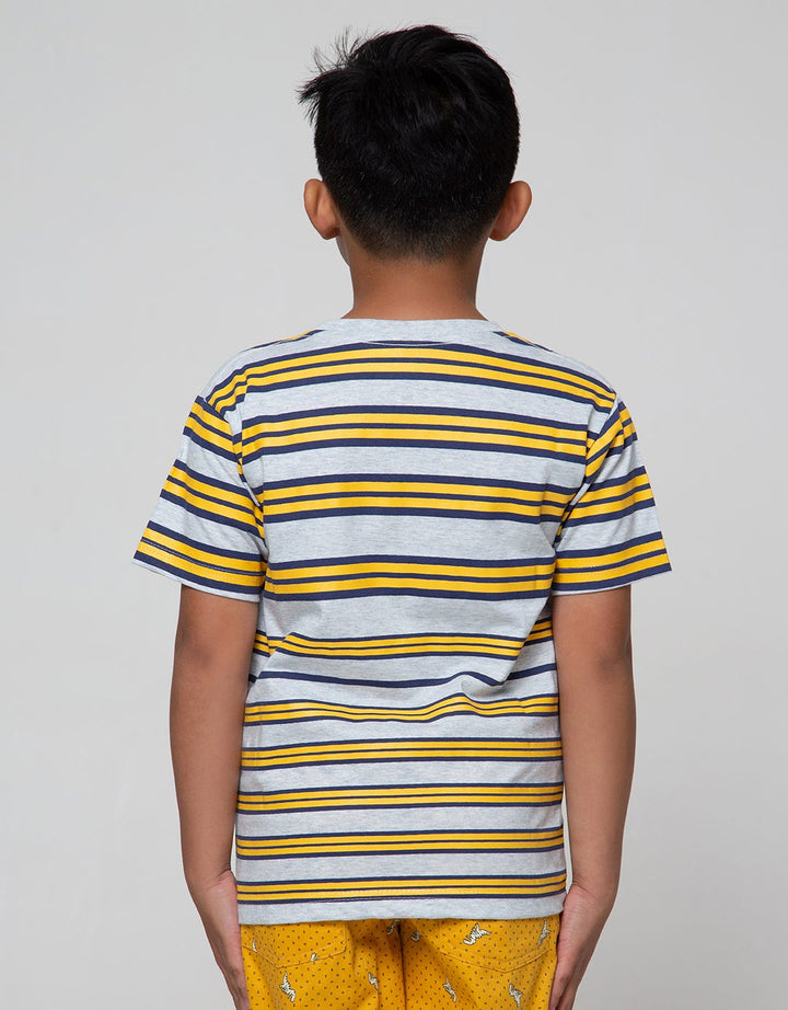 Little M Short Sleeve T-Shirt Stripe Dino Hide And Seek