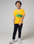 Little M Short Sleeve T-Shirt Croco Snap Happy Embroidery Application