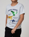 Little M Short Sleeve T-Shirt Sequin Dino Fierce Friends