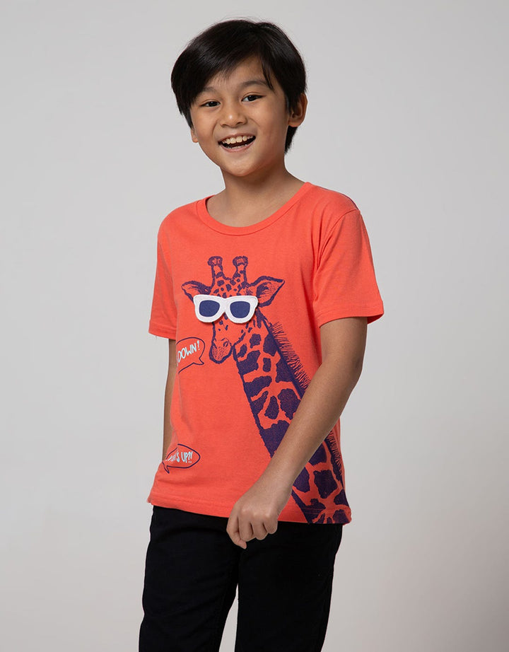 Little M Short Sleeve T-Shirt Flip Laken Giraffe