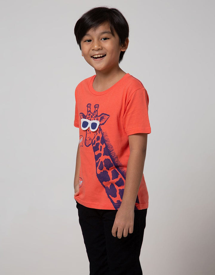 Little M Short Sleeve T-Shirt Flip Laken Giraffe