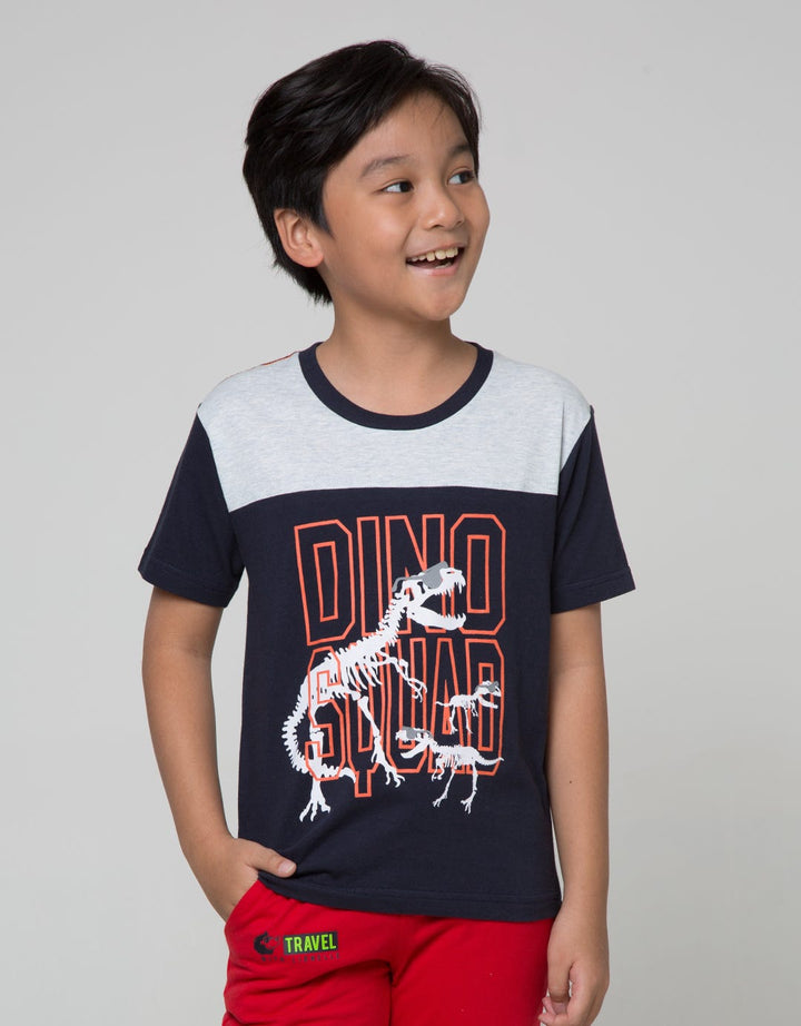 Little M Short Sleeve T-Shirt Cut N Sewn Dino Squad