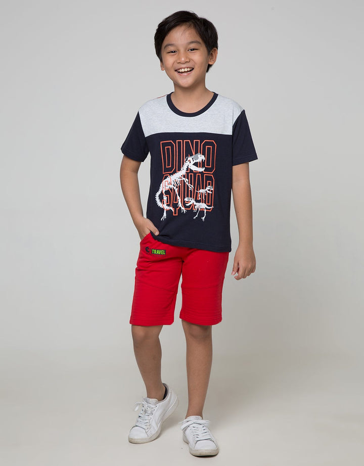 Little M Short Sleeve T-Shirt Cut N Sewn Dino Squad