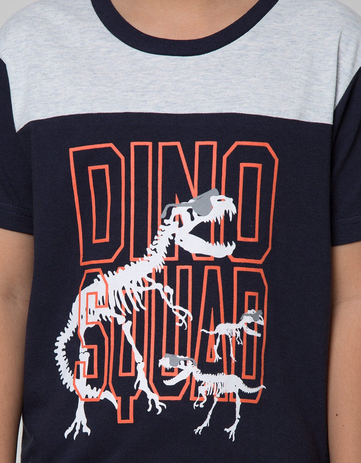 Little M Short Sleeve T-Shirt Cut N Sewn Dino Squad