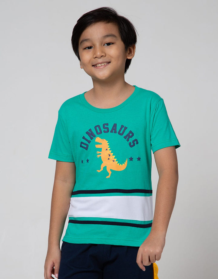 Little M Short Sleeve T-Shirt Cut N Sewn Mesh Dinosaurs