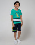 Little M Short Sleeve T-Shirt Cut N Sewn Mesh Dinosaurs
