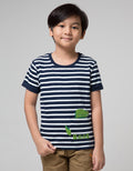 Little M Short Sleeve T-Shirt Stripe Croco Kantong