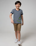 Little M Short Sleeve T-Shirt Stripe Croco Kantong