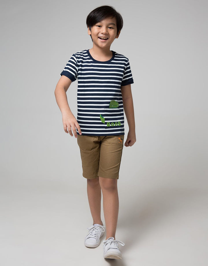 Little M Short Sleeve T-Shirt Stripe Croco Kantong