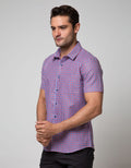 Stanley Adams Short Sleeve Shirt Check Slim Point Collar