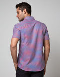 Stanley Adams Short Sleeve Shirt Check Slim Point Collar