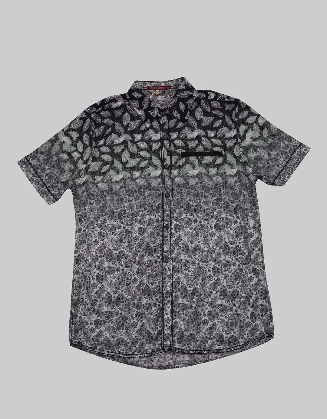 Forex Kemeja Lengan Pendek Leaf Print