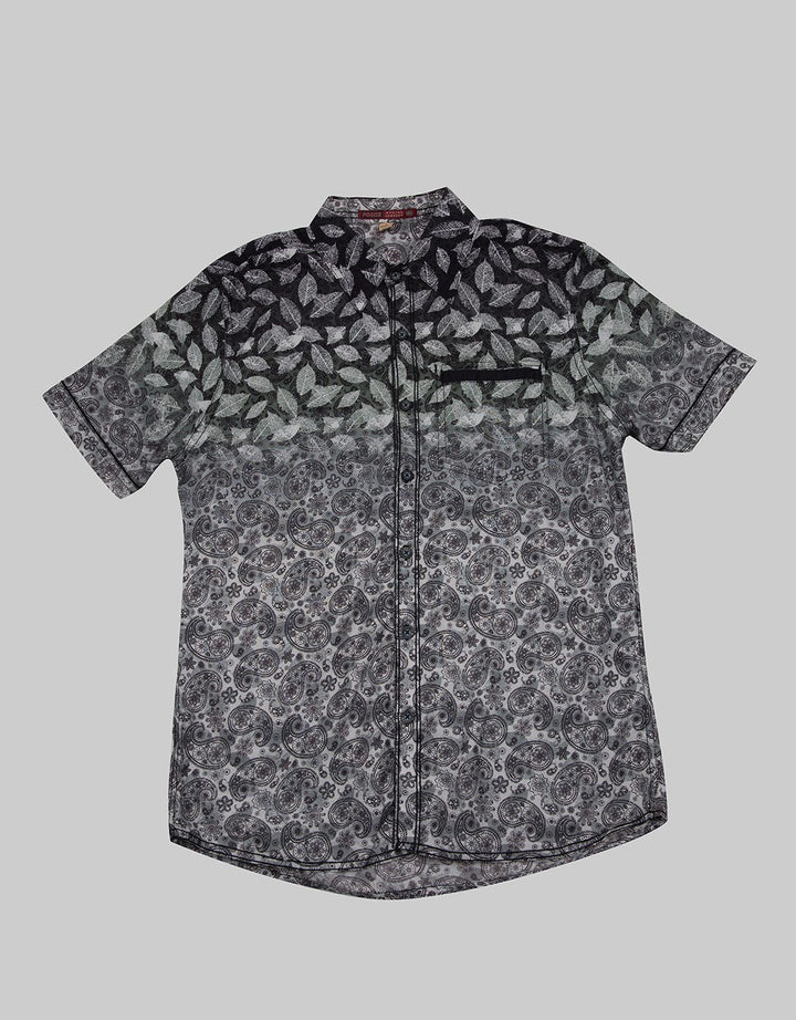 Forex Kemeja Lengan Pendek Leaf Print